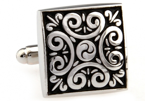 Black and Silver Ornate Cufflinks