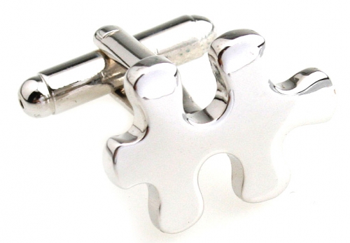 Silver Puzzle Piece Cufflinks