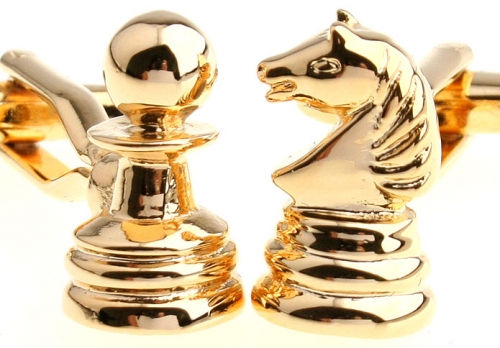 Gold Chess Pieces Cufflinks