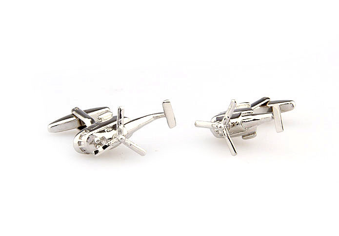 Silver 3D Helicopter Cufflinks