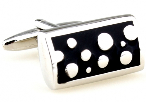 Black and Silver Bubbles Cufflinks