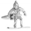 Silver Snowboarder Cufflinks