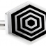 Stainless Steel and Black Enamel Hexagonal Cufflinks